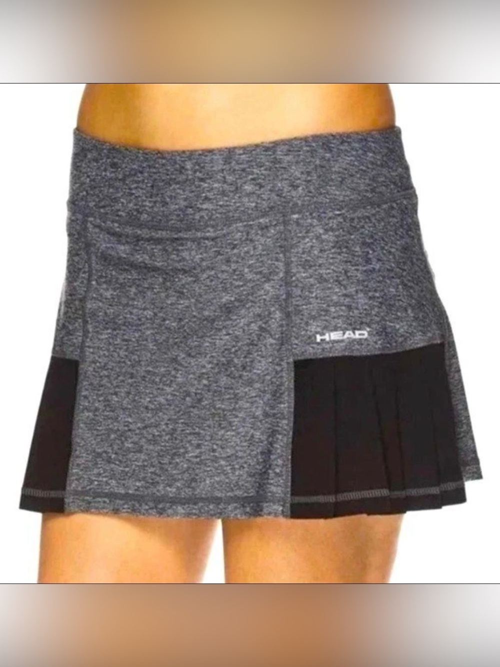 HEAD Pleated Tennis Pickleball Skort Size Large Gray Quietshade Heather Gray